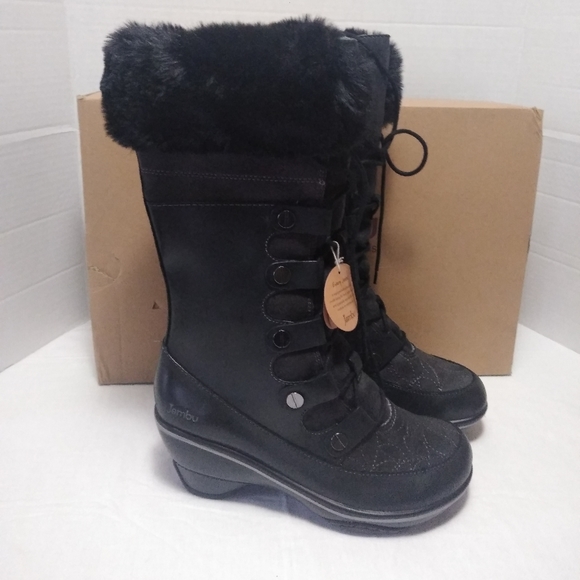 Jambu Shoes - Jambu Cruise Encore Black Wedge Snow Boots